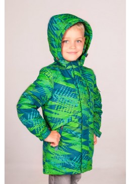Baby line зеленая утепленная куртка Диагональ для мальчика V 234U-18